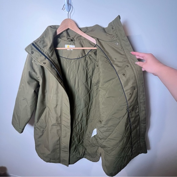 Boden Waterproof Borg Lined Parka in Basil Green ***NO LINING*** | size 10P - Picture 10 of 12